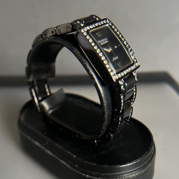 Armitron Ladies Black Rhinestone Ceramic Watch - Picture 12 of 16